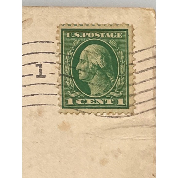 Antique 1915 Litho Ephemera Postcard Scene On Pine Lake With Twins Boys Fishing - Picture 7 of 10